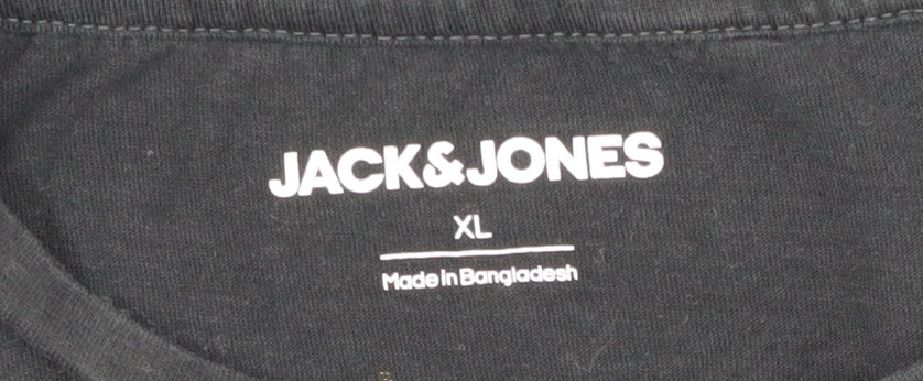 Jack & Jones Men's Black XL Cotton T-Shirt