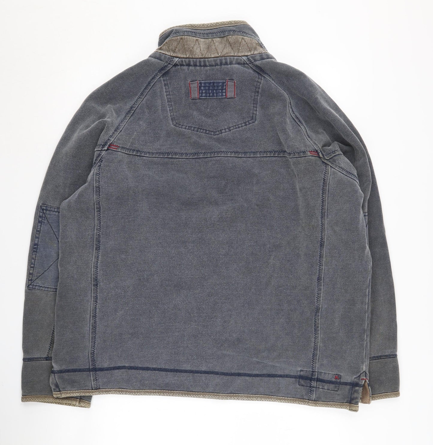 Fat Face Men's Blue L Canvas 1/4 Zip Sweatshirt
