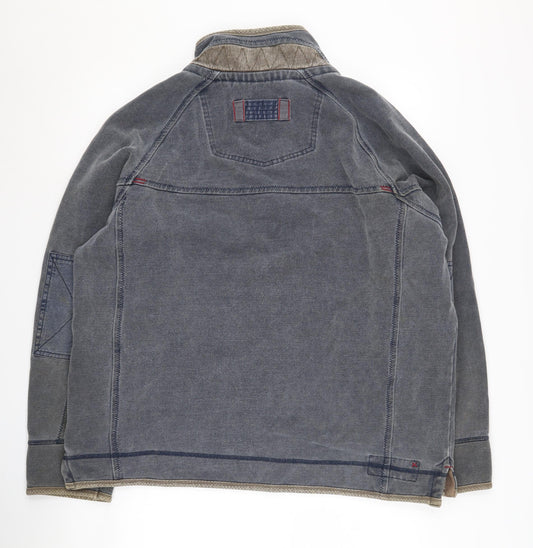 Fat Face Men's Blue L Canvas 1/4 Zip Sweatshirt