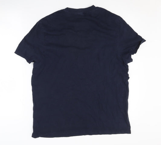 ASOS Design Blue Crew Neck T-Shirt, Men's L, Cotton Casual