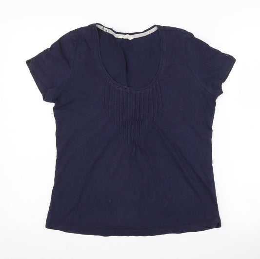 White Stuff Women's Blue Scoop Neck T-Shirt Size 10