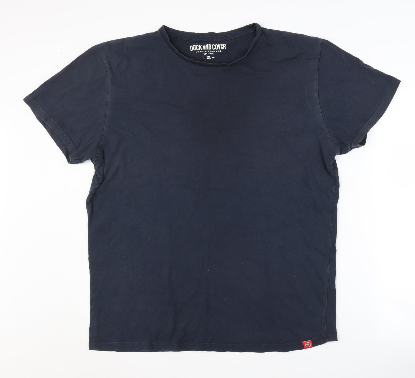 Duck and Cover Men's Blue XL T-Shirt, Crew Neck, 100% Cotton