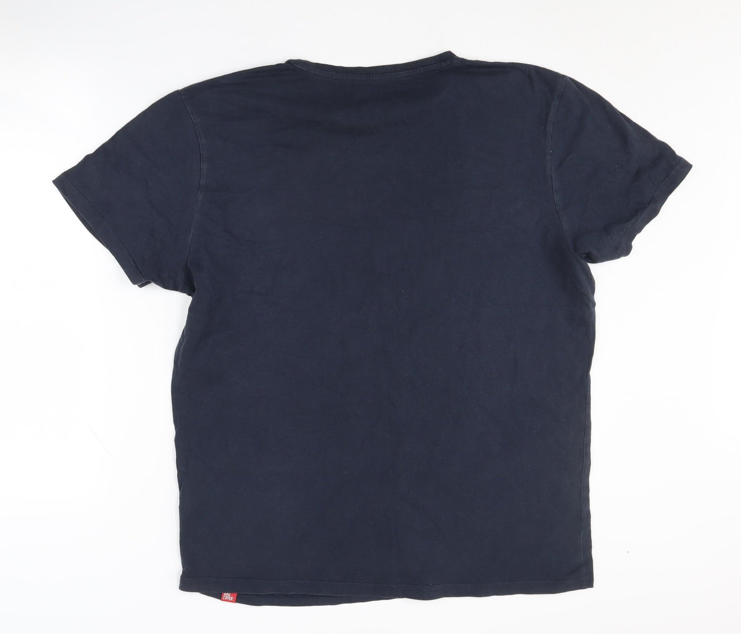 Duck and Cover Men's Blue XL T-Shirt, Crew Neck, 100% Cotton