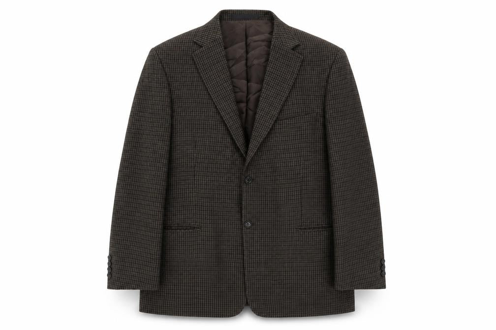 Marks and Spencer Men's Brown Check Blazer, Size 42R, Wool