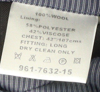 Daniel Hechter Men's Black 42 Long Jacket Wool