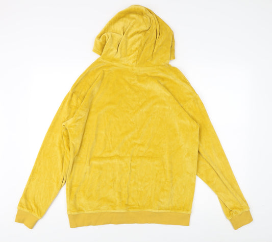 H&M Girls Yellow Velour Hoodie, Pullover Style, Size 14 Years