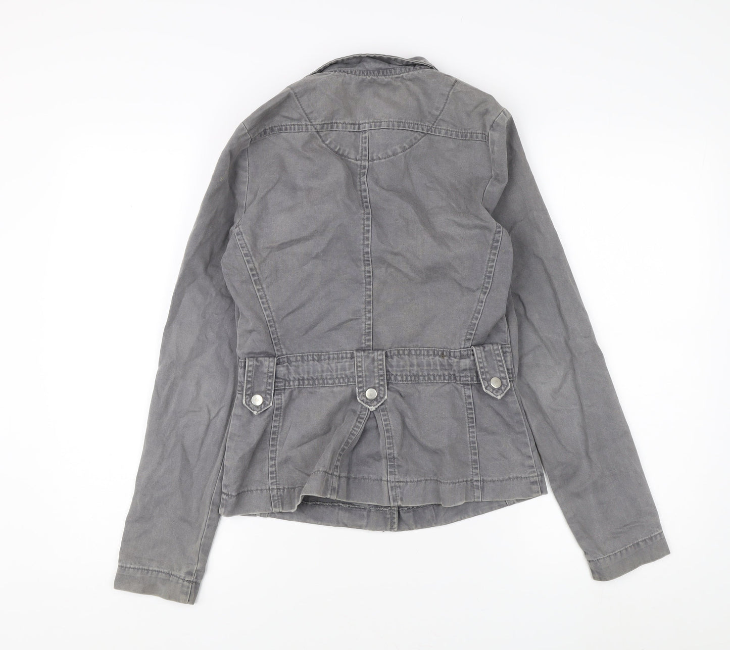 New Look Women's Grey Trench Coat Jacket, Size 8, Cotton