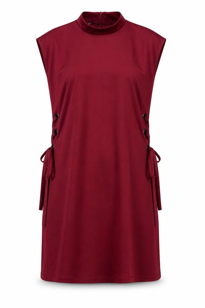 Inayah Women's Red High Neck Sleeveless Dress M