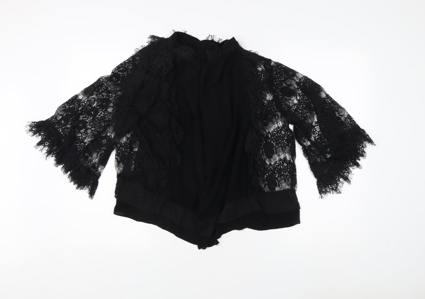 Zara Women's Black Lace Kimono Blouse M