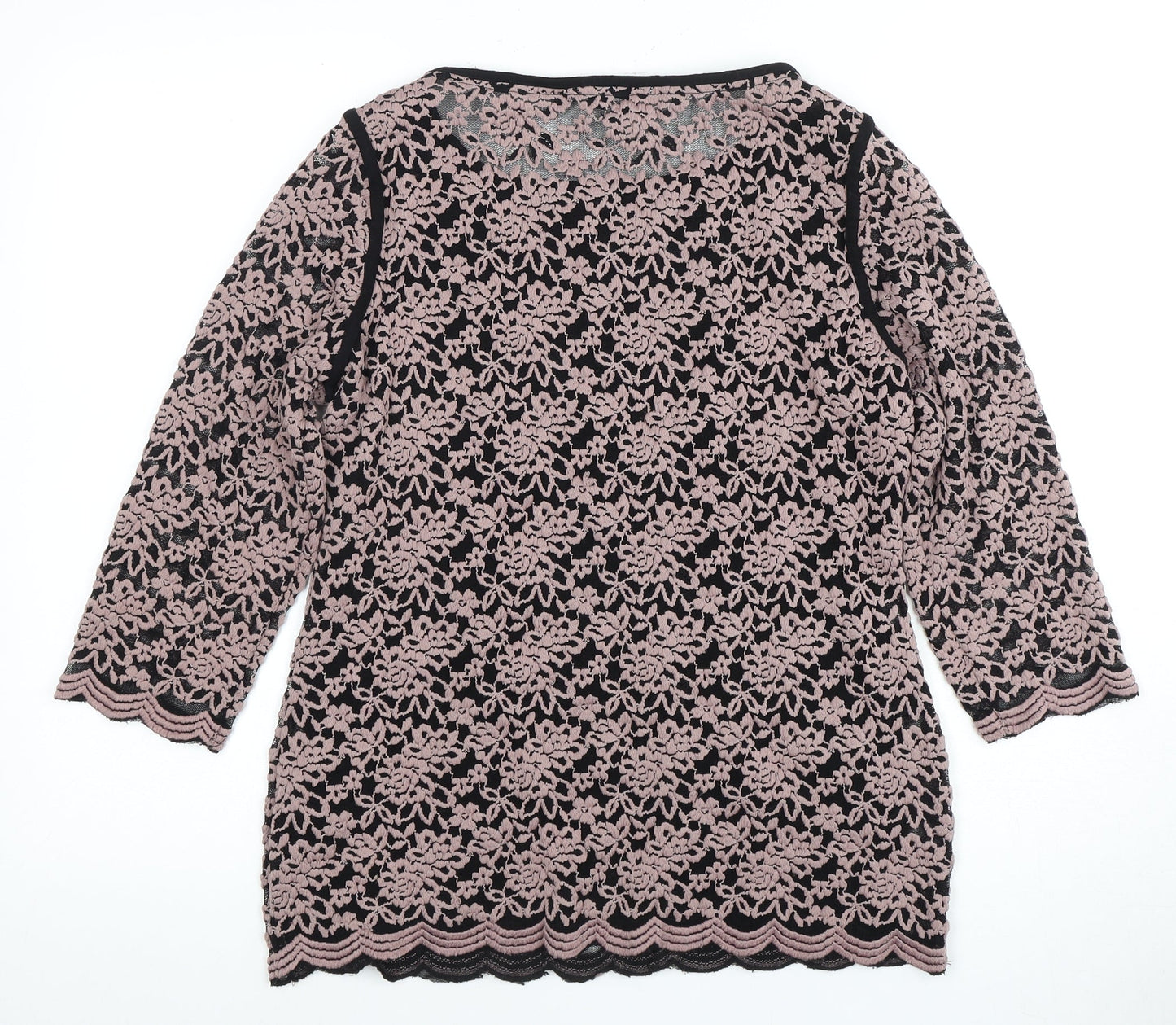 Per Una Women's Pink Floral Lace Blouse Size 14