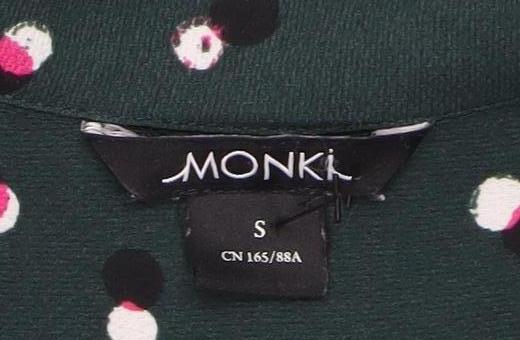 Monki Women's Green Polka Dot Dress - Size S