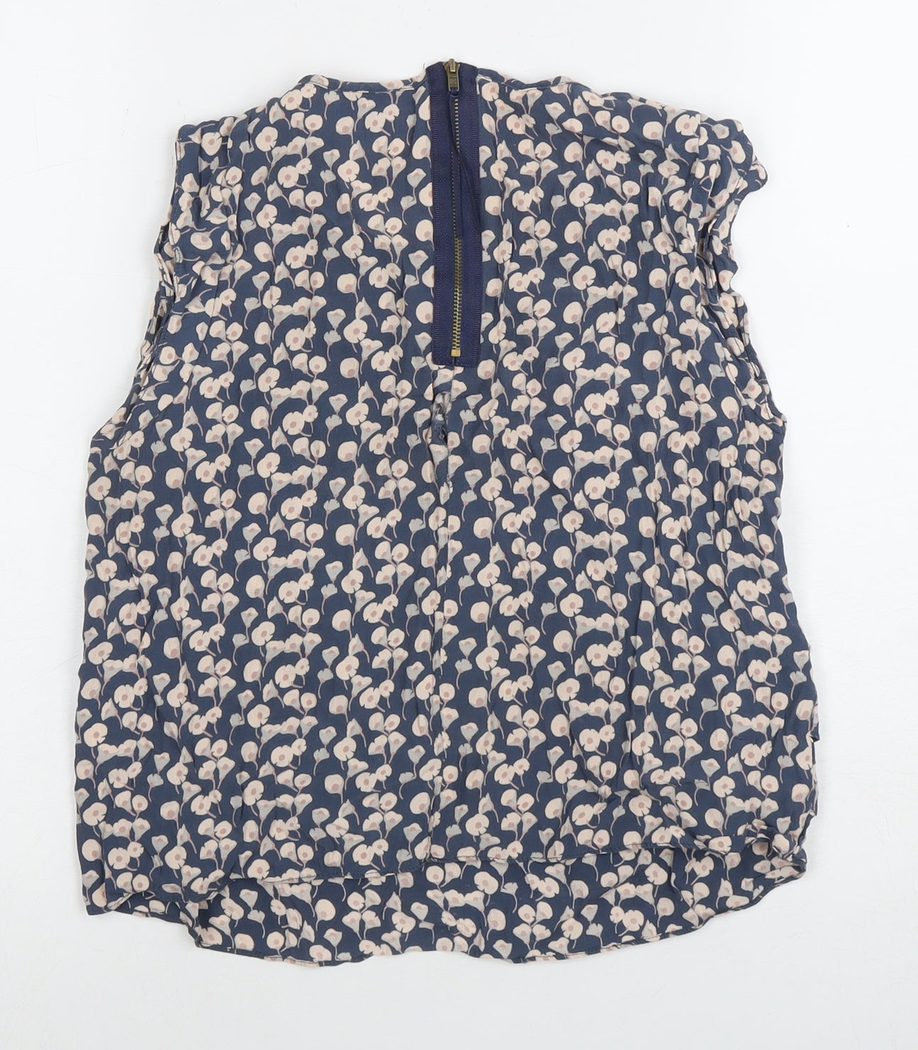 Topshop Women’s Blue Floral Ruffle Blouse Size 12