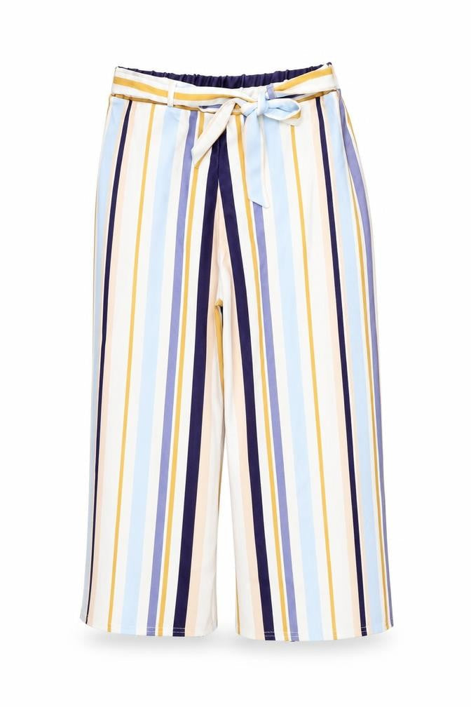 New Womens Look Striped Cropped Trousers, Multicoloured, Size L