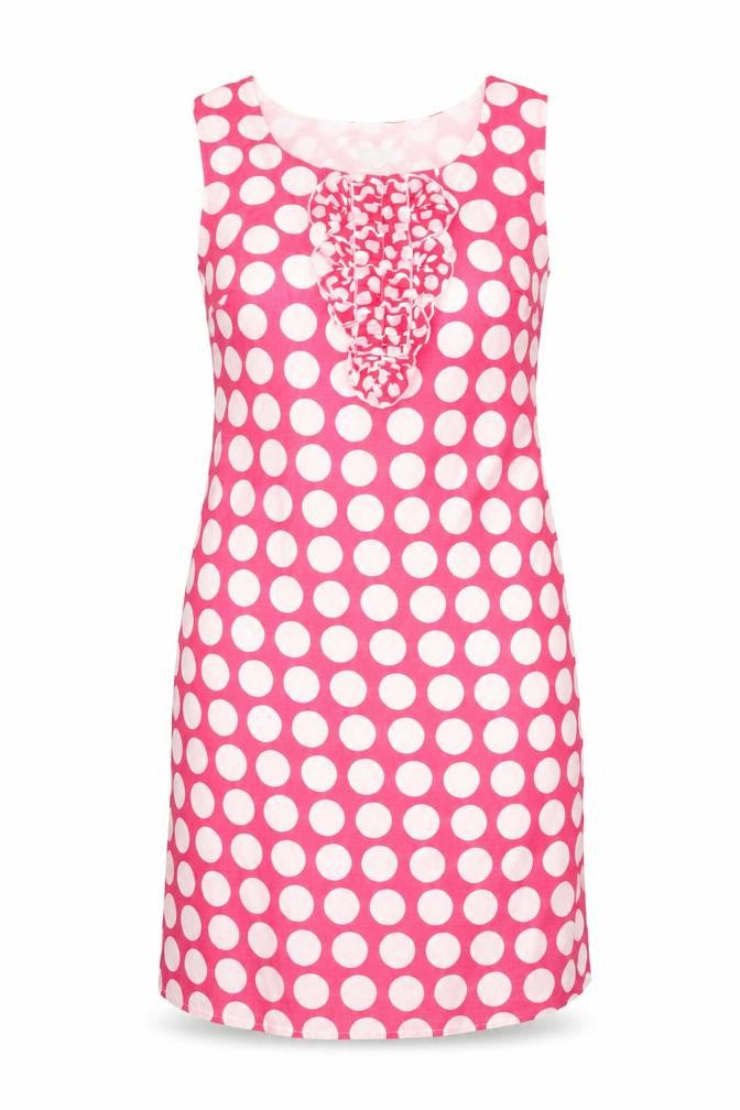 Per Una Women's Pink Polka Dot Dress Size 10 Long