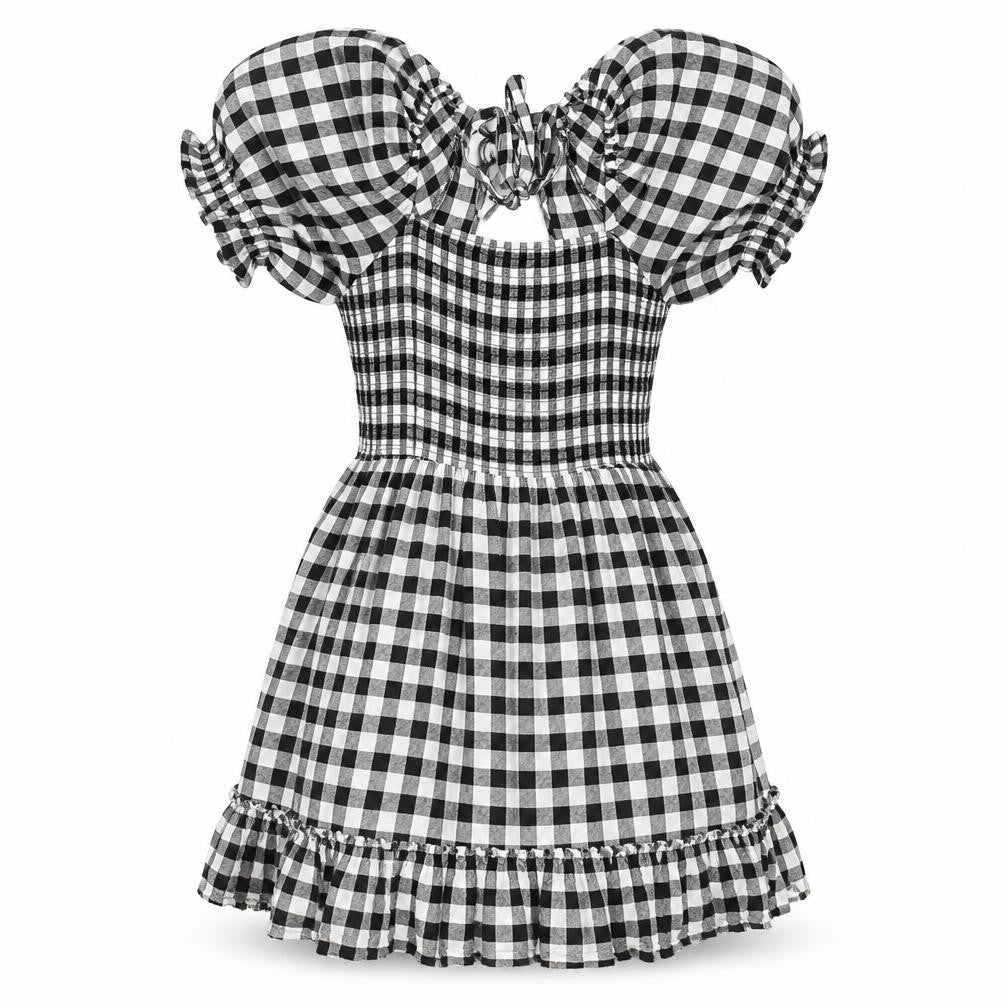 Dizzy Lizzy Women's Black & White A-Line Dress S