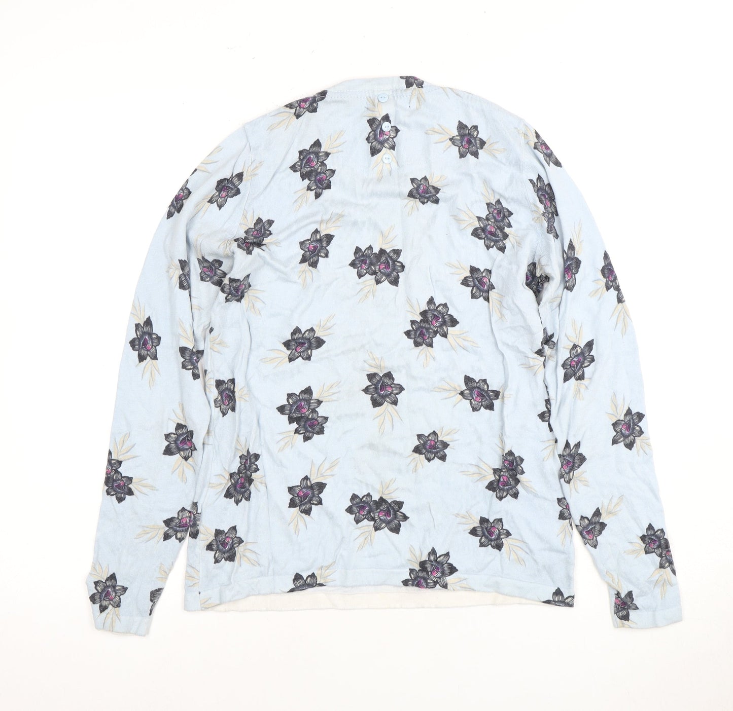 Next Women Blue Floral Long Sleeve Shirt Size 12