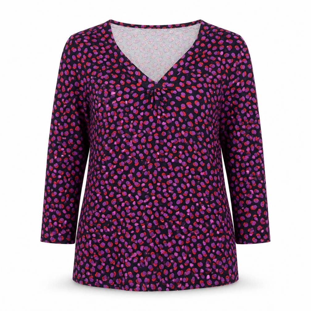Marks and Spencer Women's Multicoloured V-Neck T-Shirt, Size 12