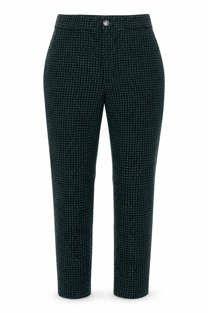 Hollister Women's Green Houndstooth Skinny Trousers S