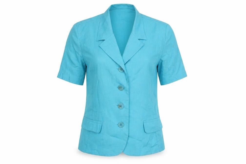 Country Casuals Women's Blue Linen Blazer Size 10