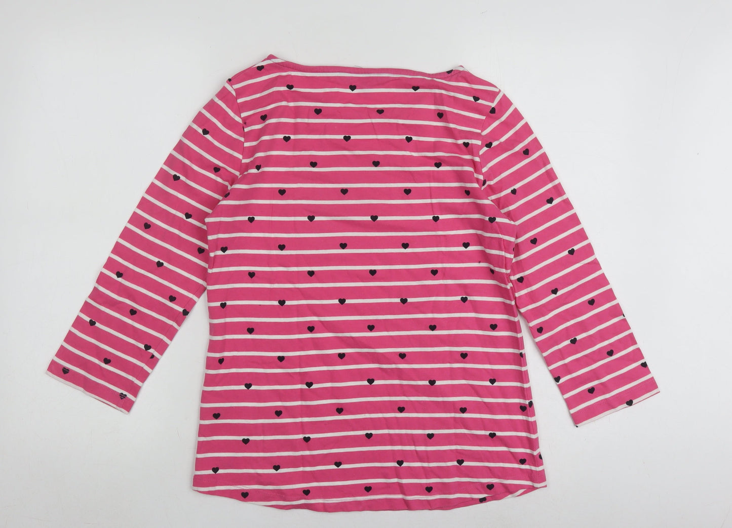 Crew Clothing Women's Pink Striped Cotton Top Size 12
