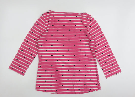 Crew Clothing Women's Pink Striped Cotton Top Size 12