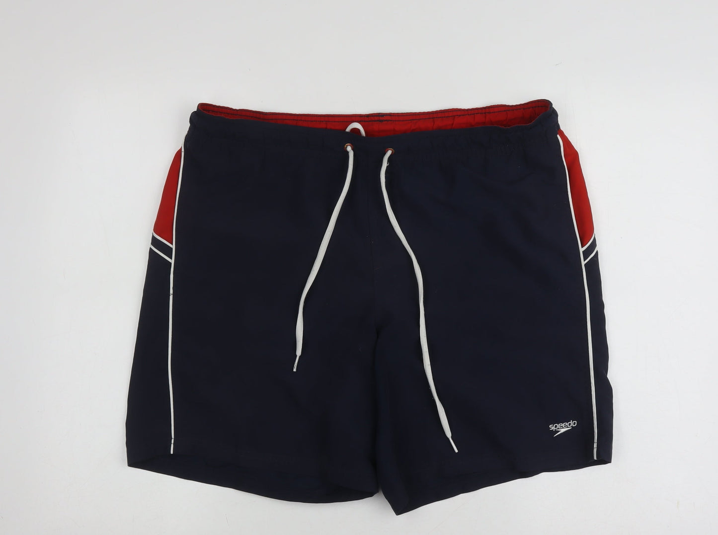 Speedo Men's Blue Athletic Shorts L, Elastic Waist