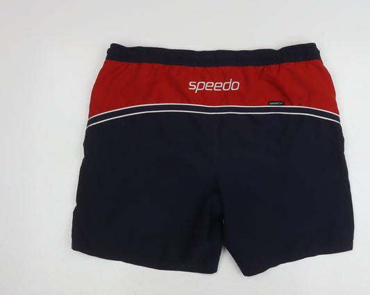 Speedo Men's Blue Athletic Shorts L, Elastic Waist