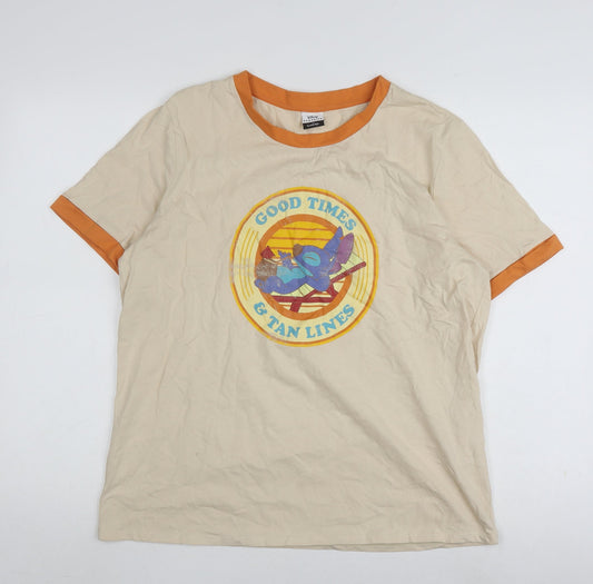 Disney Classics at George Women's Beige Ringer T-Shirt