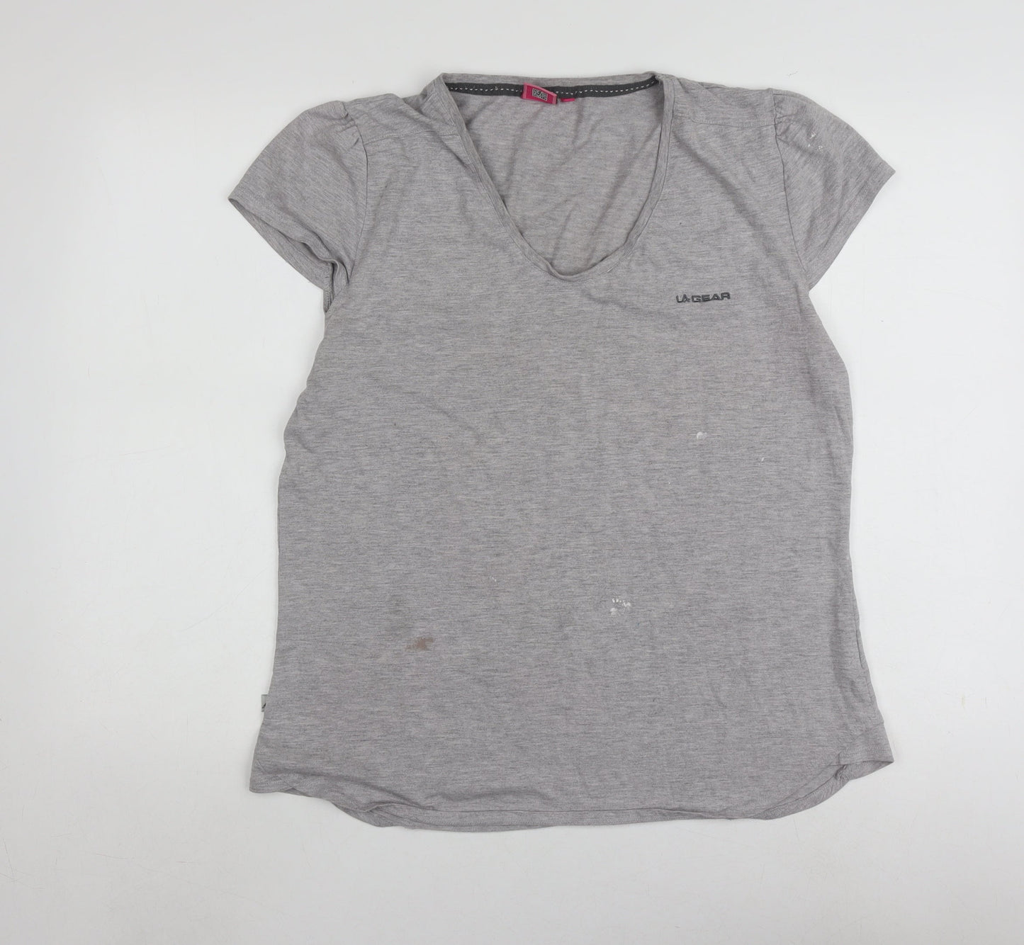 LA Gear Women's Grey V-Neck Plus Size T-Shirt