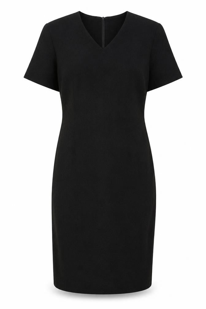 Viyella Black Women's Dress UK 12, V-Neck, Half Sleeve