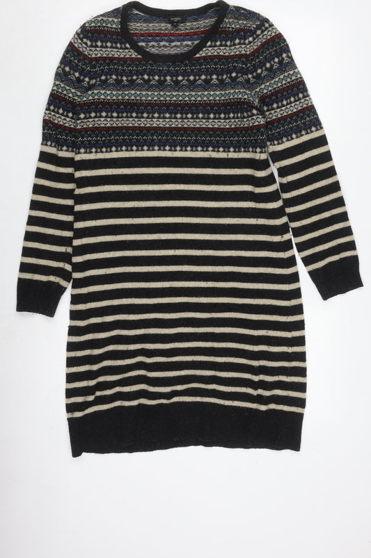 Hobbs Women's Multicoloured Wool Jumper Dress Size 12