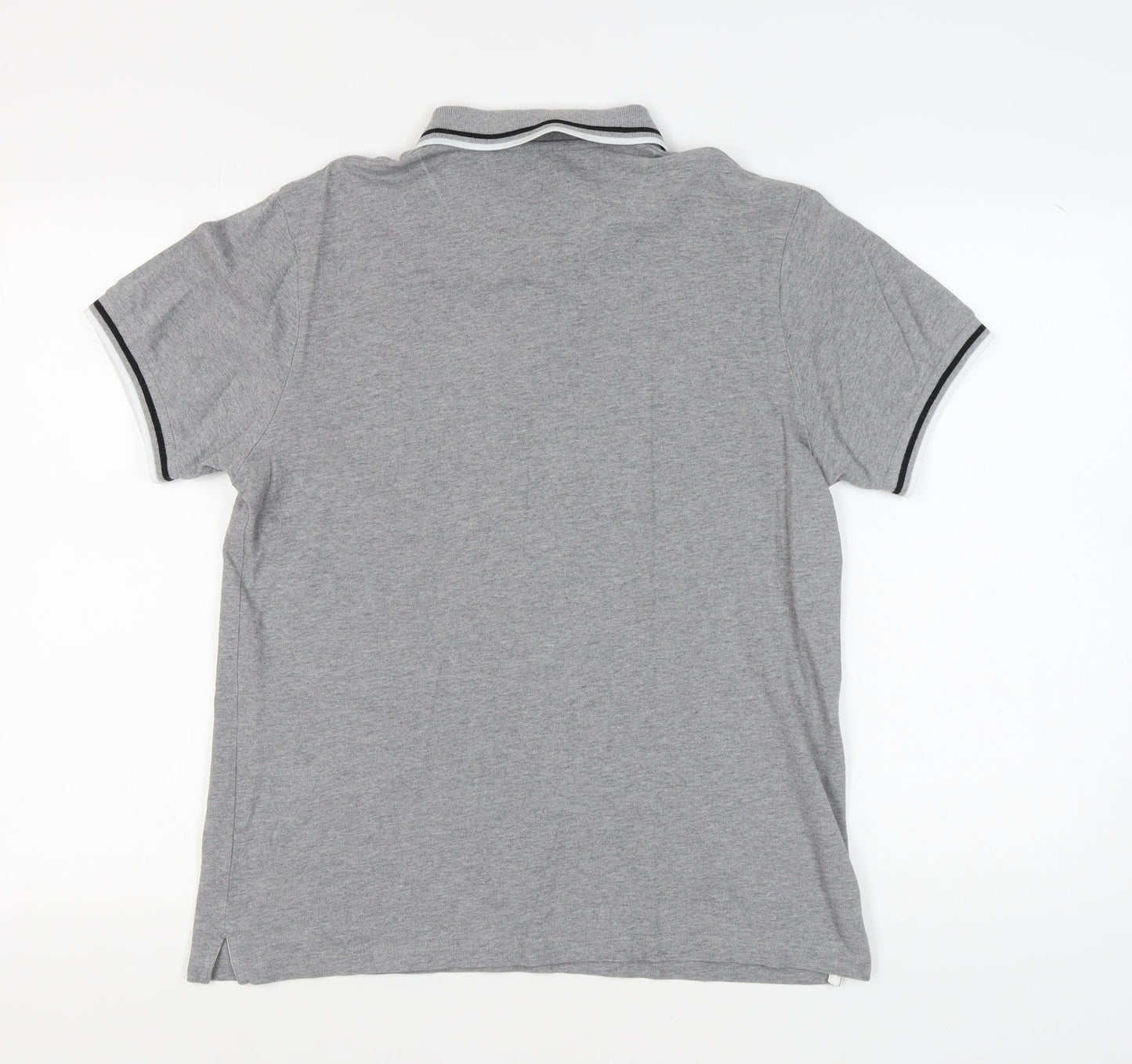 Pretty Green Men's Grey Polo Shirt, Medium, Short Sleeve