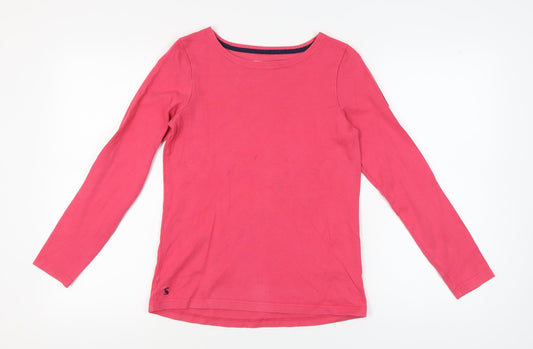 Joules Women's Pink Cotton Long Sleeve T-Shirt Size 8