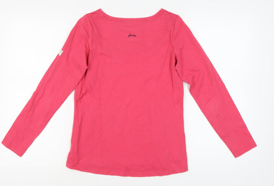 Joules Women's Pink Cotton Long Sleeve T-Shirt Size 8