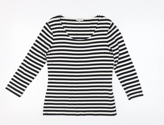 Hobbs Women's Black & White Striped T-Shirt, M