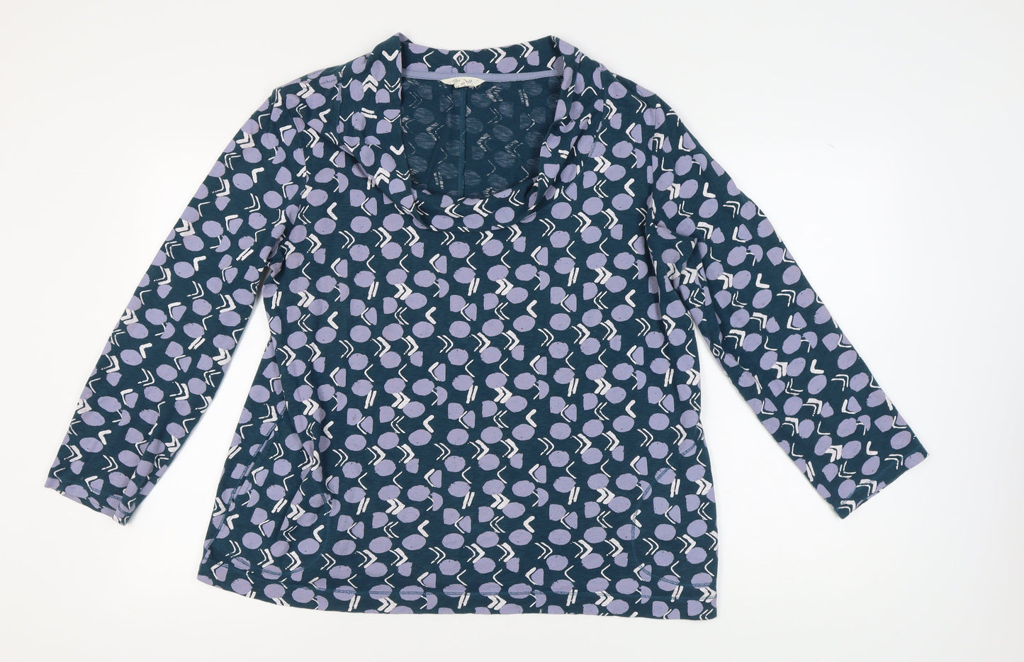White Stuff Women's Blue Geometric Blouse Size 18