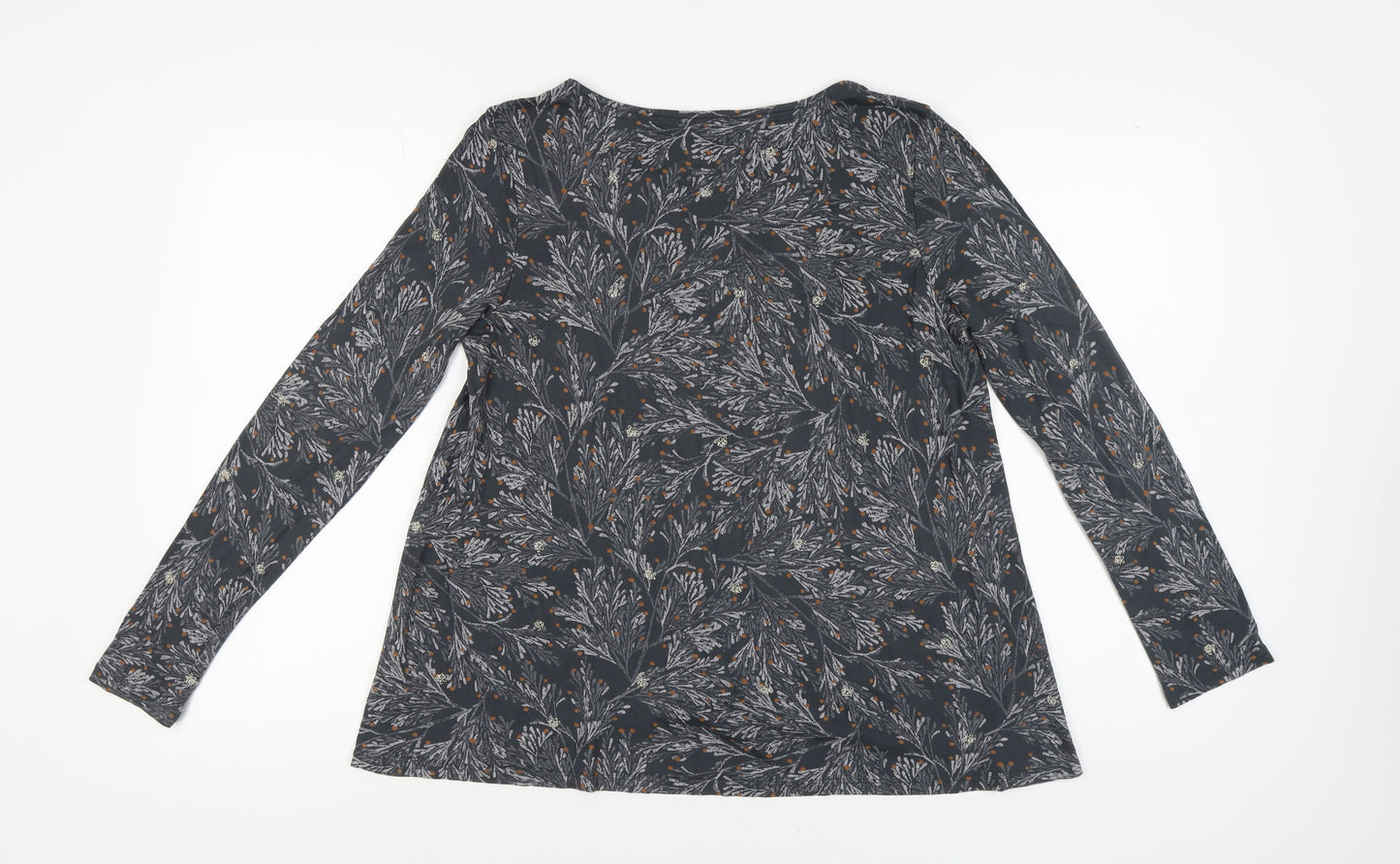White Stuff Women's Grey Floral Tunic Top Size 12