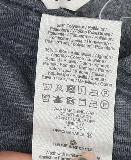 Jack & Jones Men's Grey Hoodie L Pullover Graphic