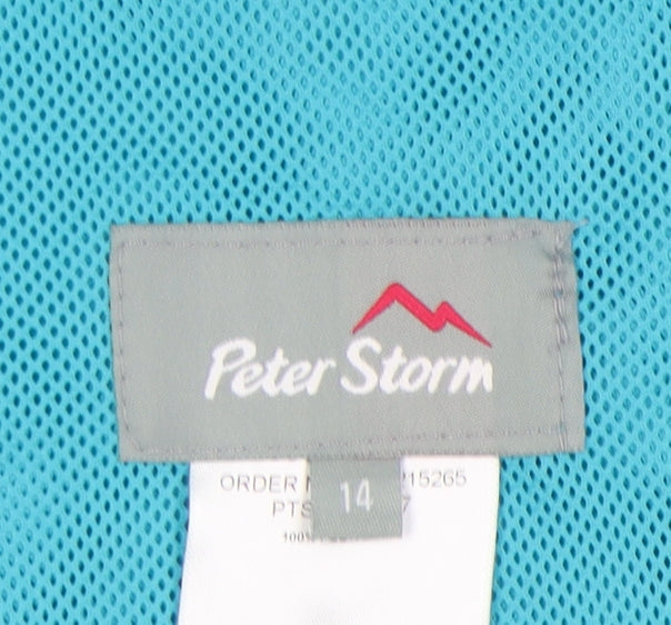 Peter Storm Women's Blue Hooded Rain Jacket Size 14