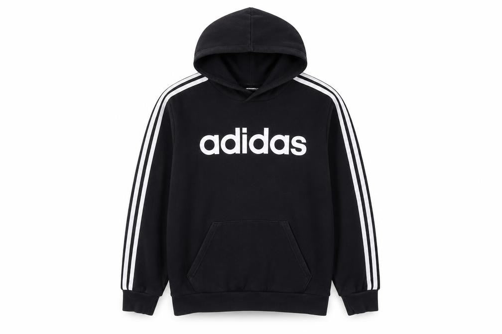 Mens UK S Regular adidas Black Pullover Hoodie