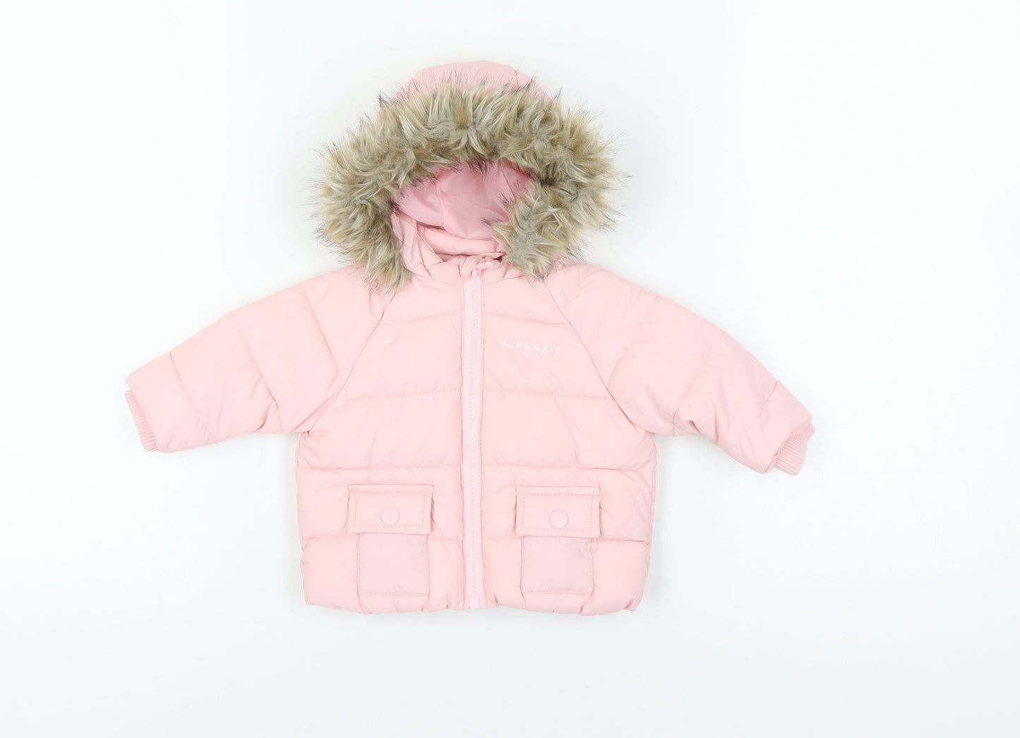 Mckenzie Unisex Pink Puffer Jacket, 0-3 Months, Winter Style