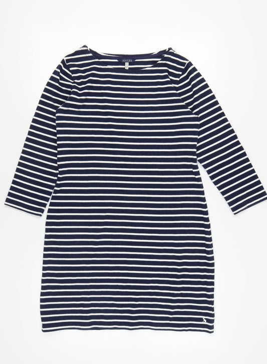 Joules Women’s Striped T-Shirt Dress, Size 12, Blue