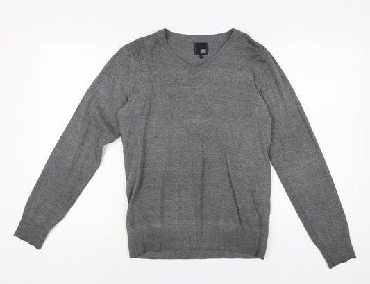 Jack & Jones Men's Grey V-Neck Pullover Size S