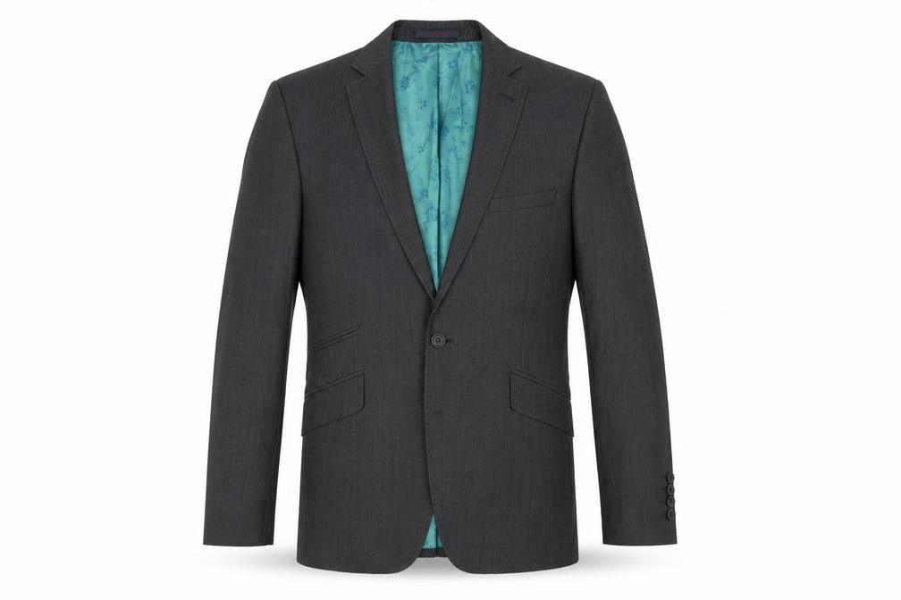 Mens 40 Chest Regular Ted Baker Grey Two-Button Blazer