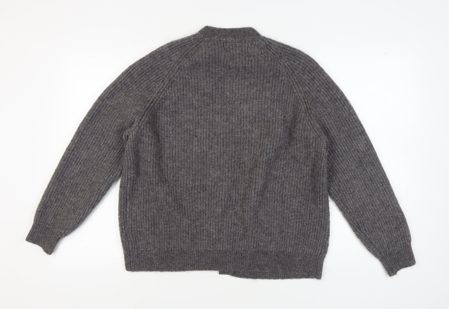 Superdry Women's Grey Alpaca Cardigan, Size 10 V-Neck Knit