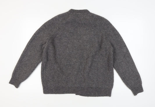 Superdry Women's Grey Alpaca Cardigan, Size 10 V-Neck Knit
