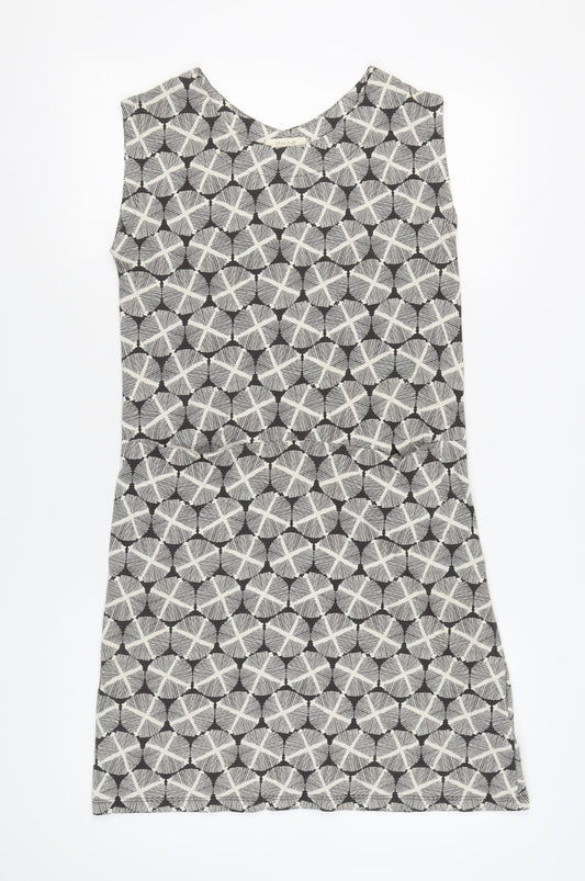 White Stuff Women's Grey Geometric Shift Dress Size 10