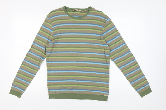 Ted Baker Men’s Multicoloured Striped Cotton T-Shirt L