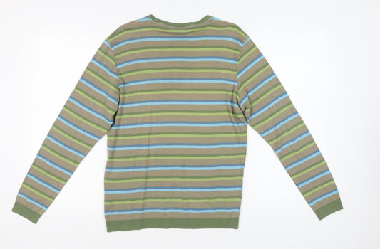 Ted Baker Men’s Multicoloured Striped Cotton T-Shirt L
