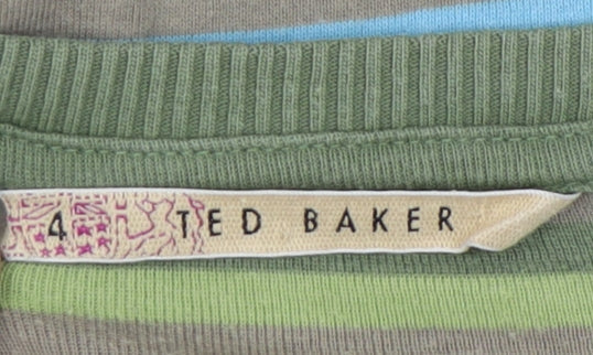 Ted Baker Men’s Multicoloured Striped Cotton T-Shirt L